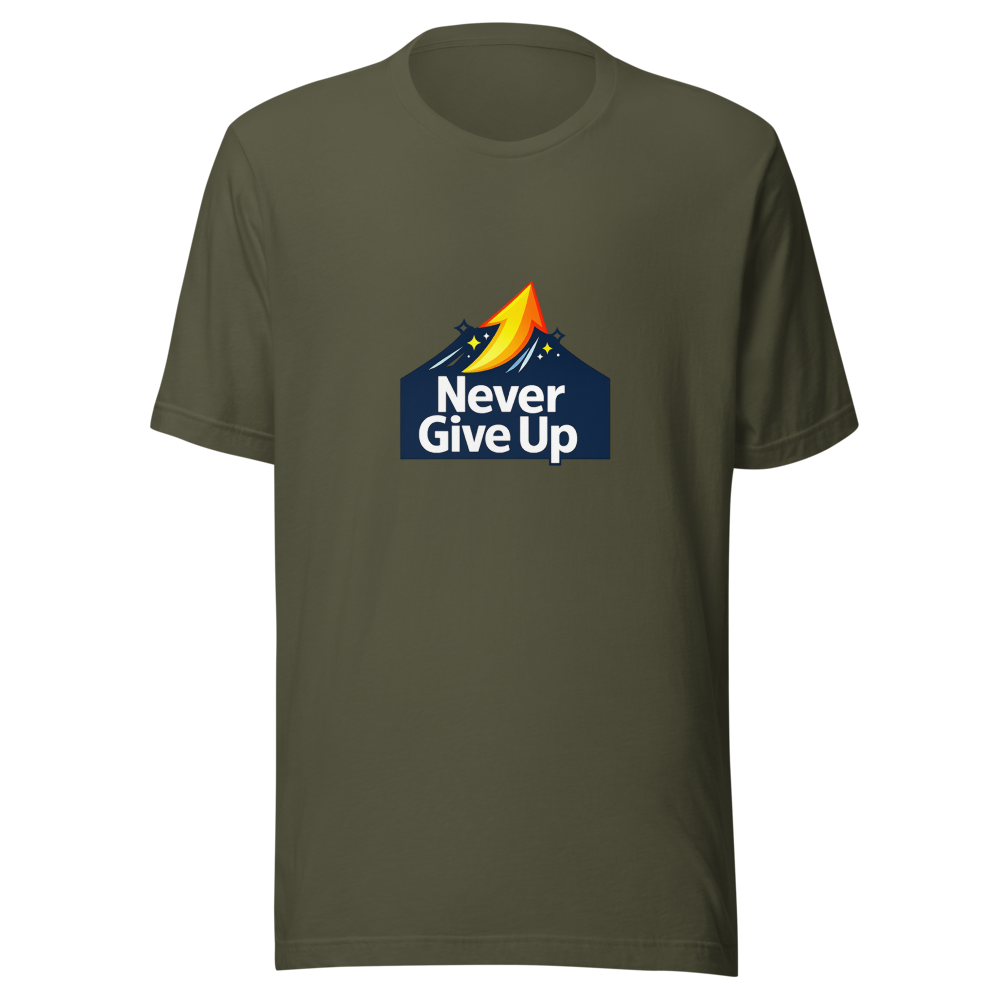 Never Give Up Motivational Quote T-Shirt - Image 10