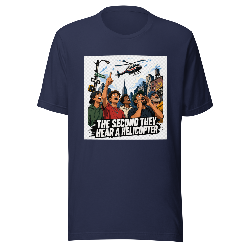 Grown Men Helicopter Sound Meme T-Shirt - Image 4