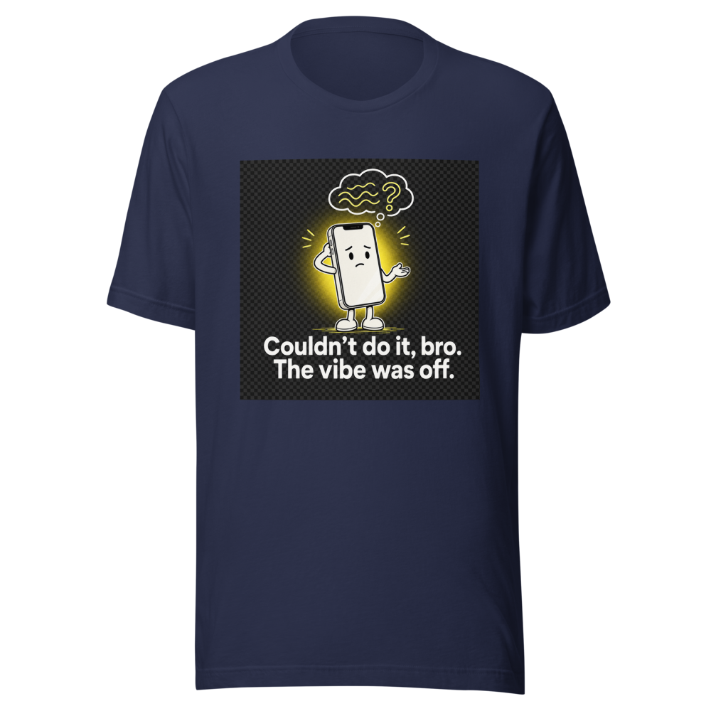 iPhone Update Vibe Off Funny Tech T-Shirt - Image 4