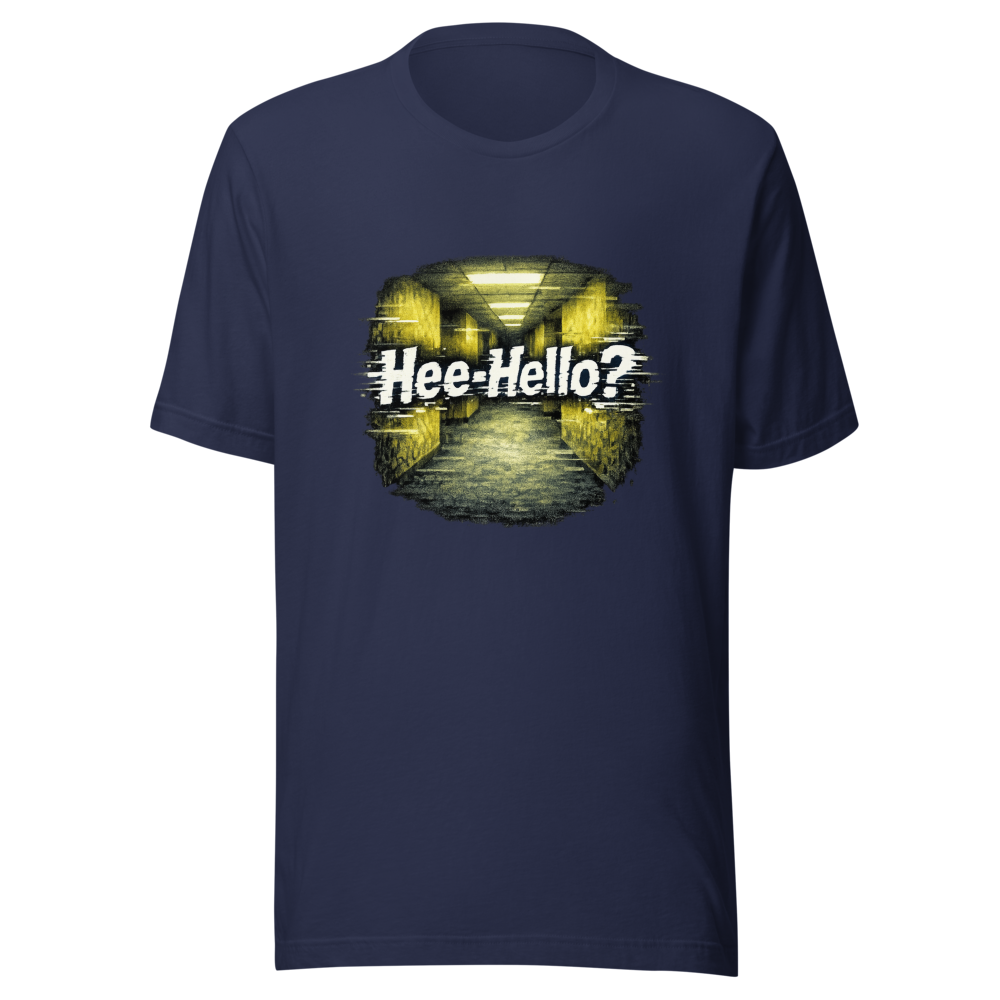 Backrooms Hee-Hello? Glitch T-Shirt - Image 4