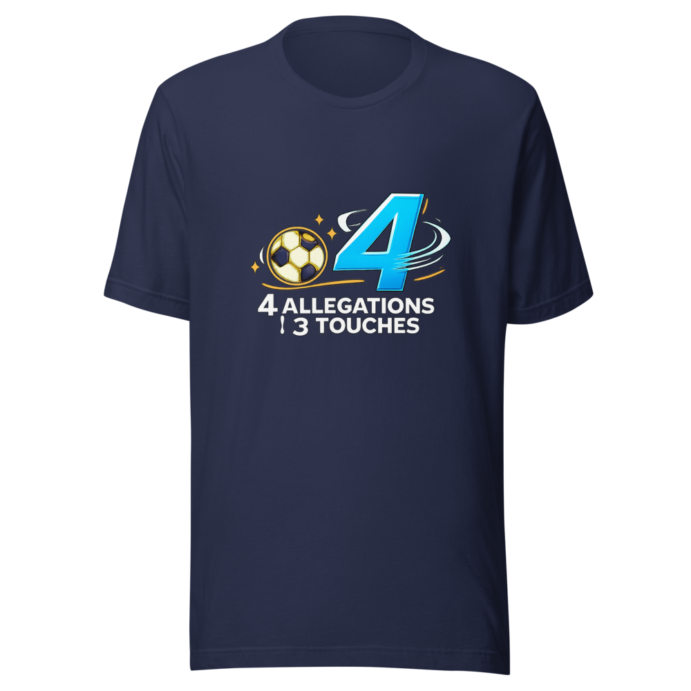 Ronaldo 4 Allegations vs 3 Touches Tee - Image 4