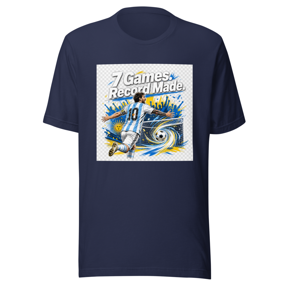 Messi's 7-Game World Cup Scoring Streak Record Tee - Image 4