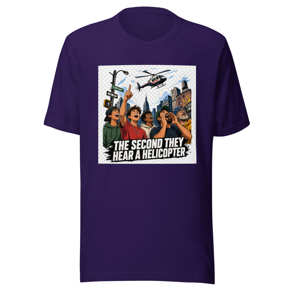 Grown Men Helicopter Sound Meme T-Shirt - Image 3