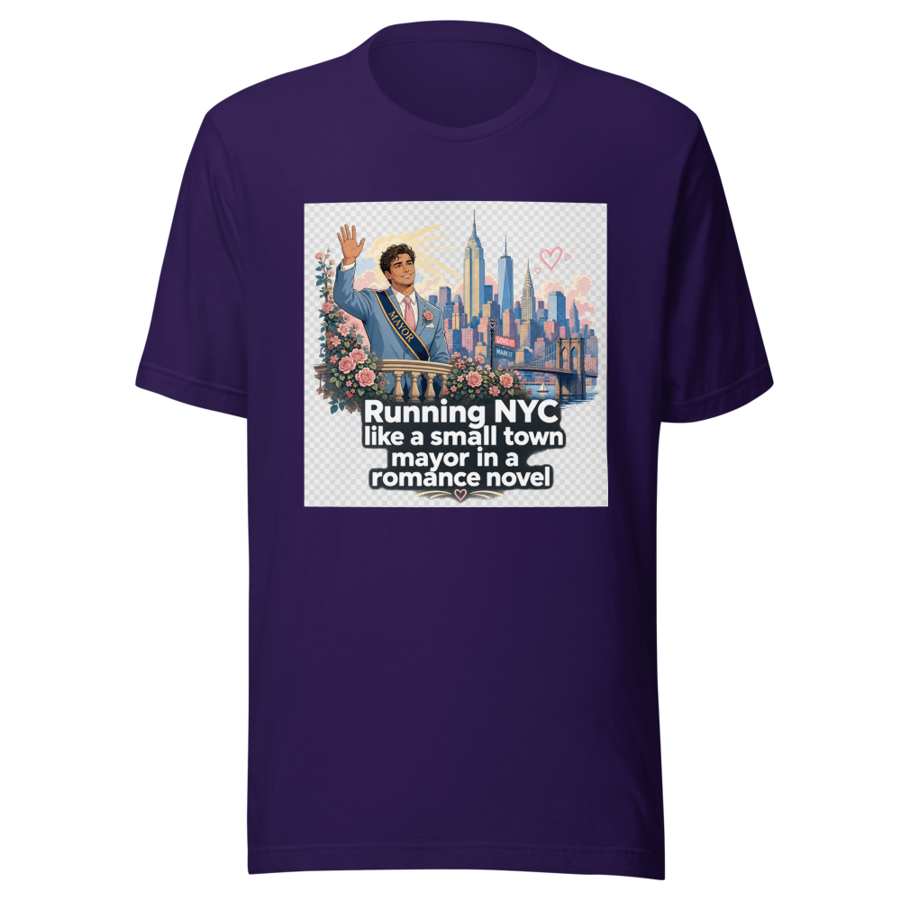 NYC Romance Novel Mayor Aesthetic T-Shirt - Image 3