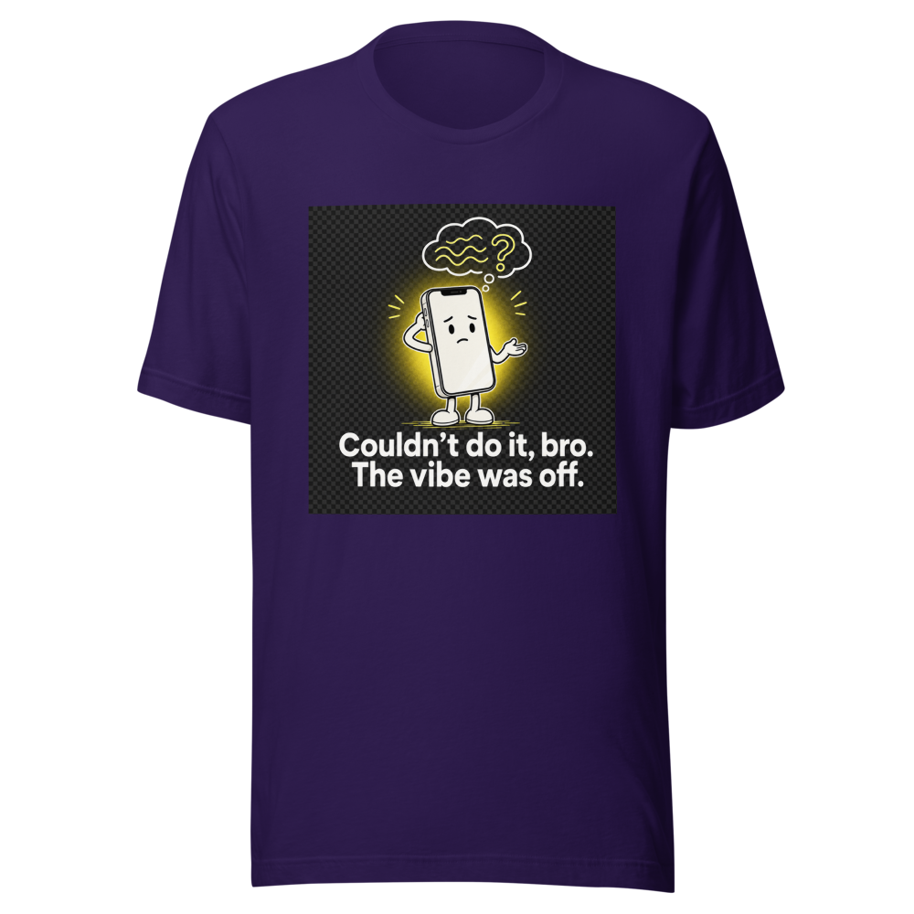iPhone Update Vibe Off Funny Tech T-Shirt - Image 3