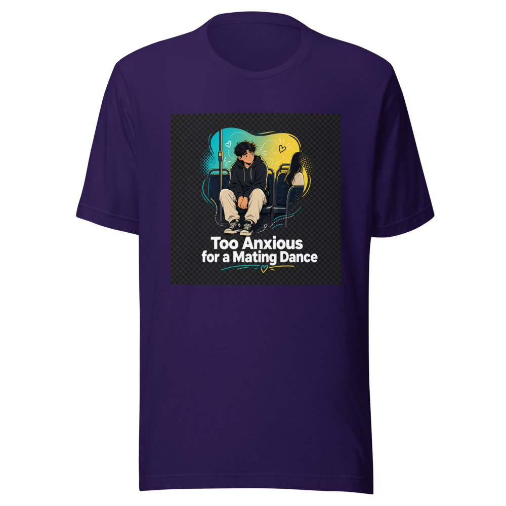 Anxious Gay Man Mating Dance Bus T-Shirt - Image 3