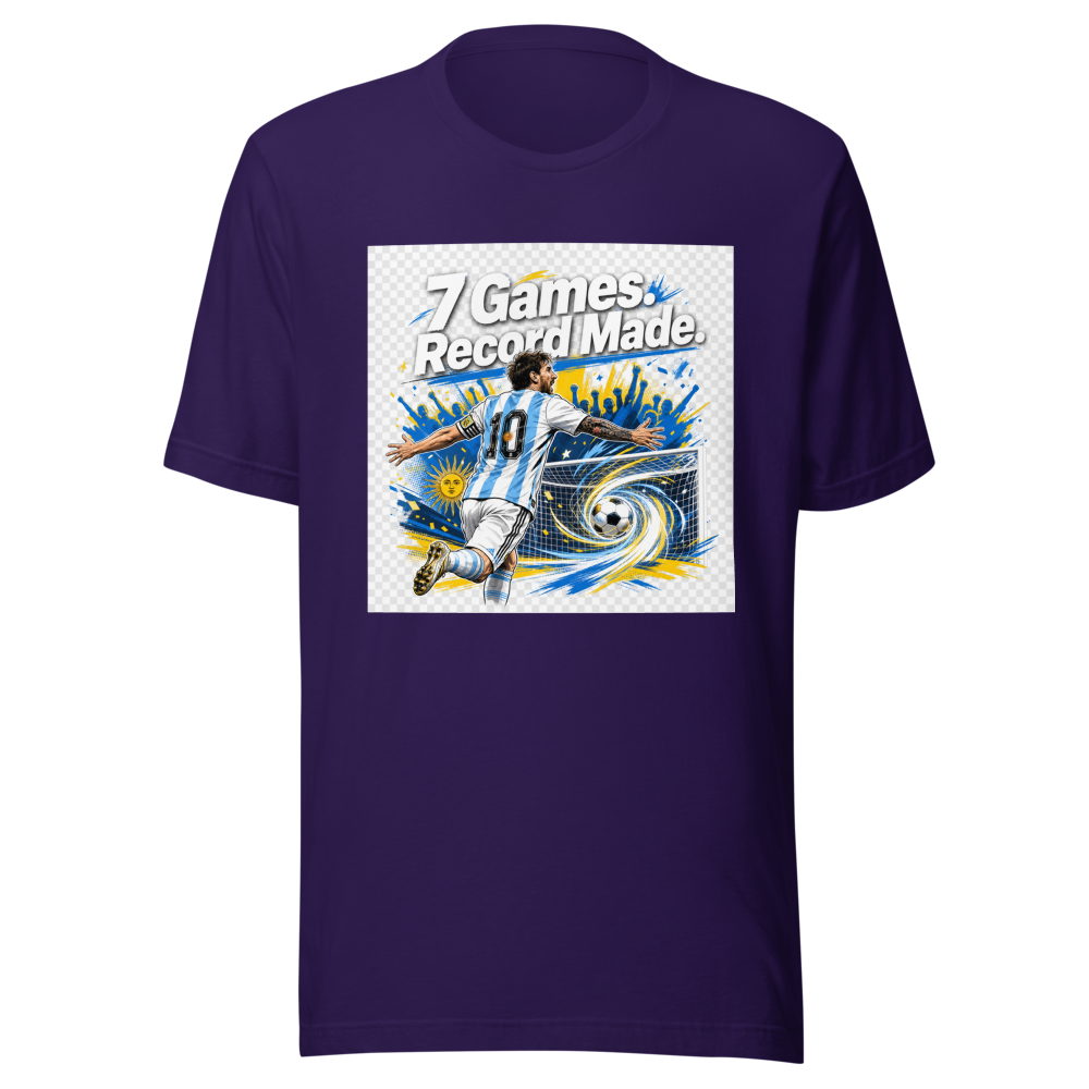 Messi's 7-Game World Cup Scoring Streak Record Tee - Image 3