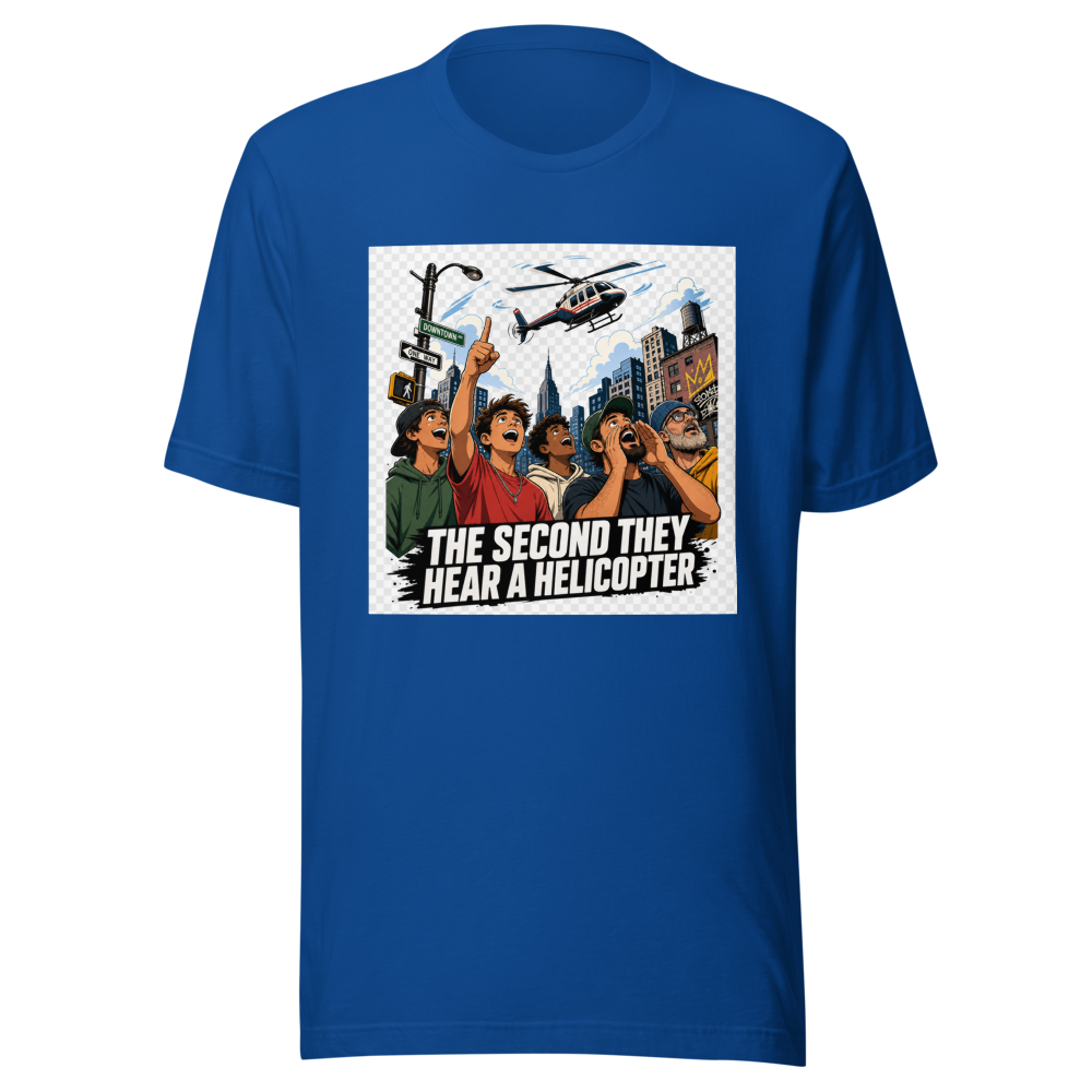 Grown Men Helicopter Sound Meme T-Shirt - Image 8