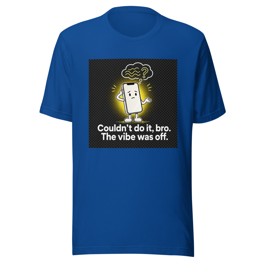iPhone Update Vibe Off Funny Tech T-Shirt - Image 8