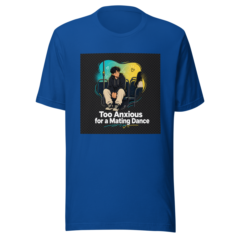 Anxious Gay Man Mating Dance Bus T-Shirt - Image 8