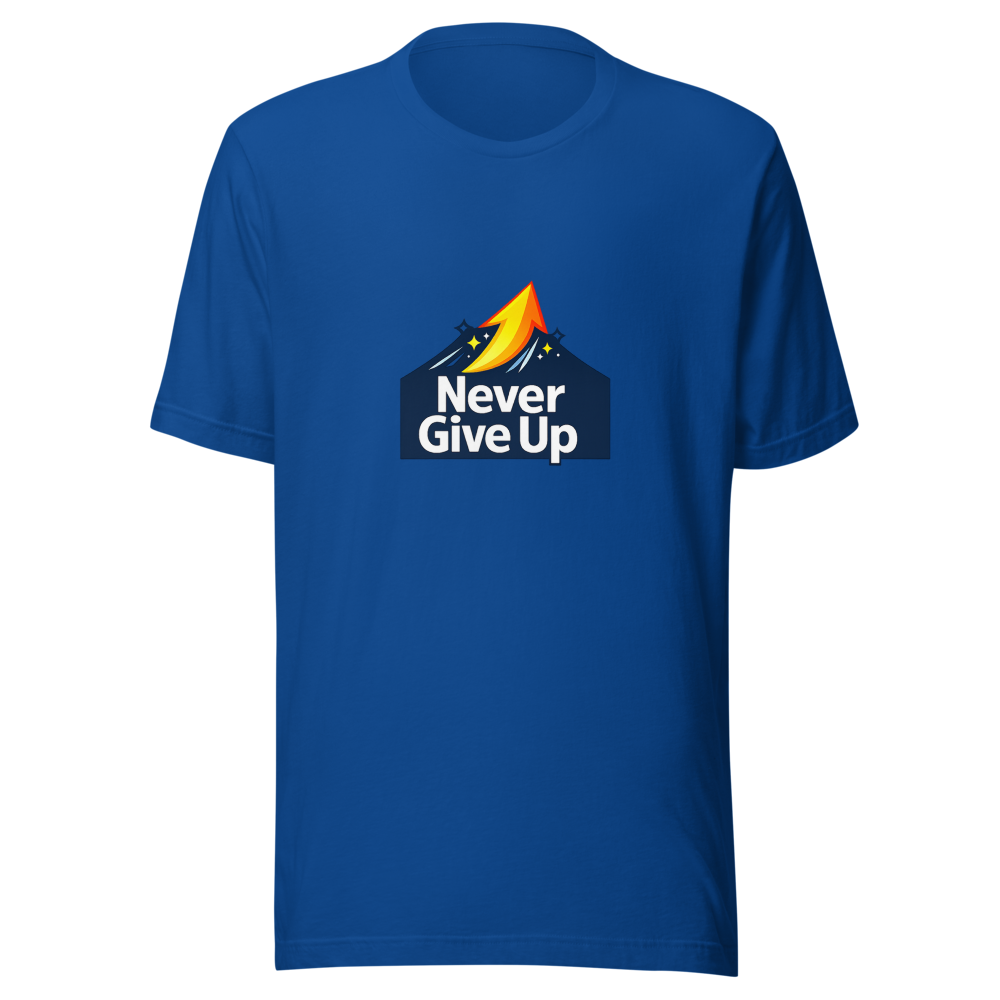 Never Give Up Motivational Quote T-Shirt - Image 8