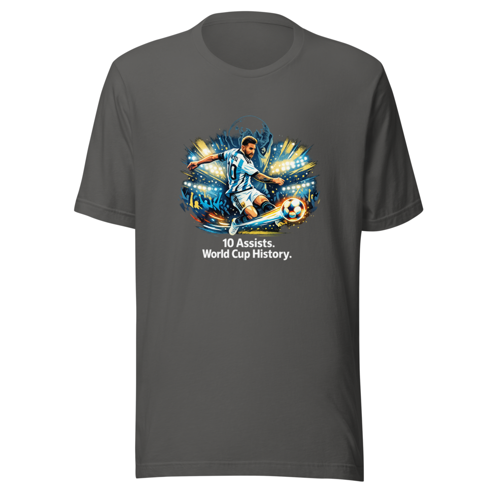 Messi's Record 10th World Cup Assist Tee - Image 11