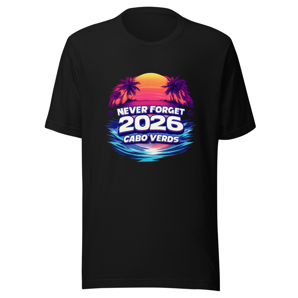 Never Forget 2026 Cabo Verde Retro Vibes Tee - Image 2