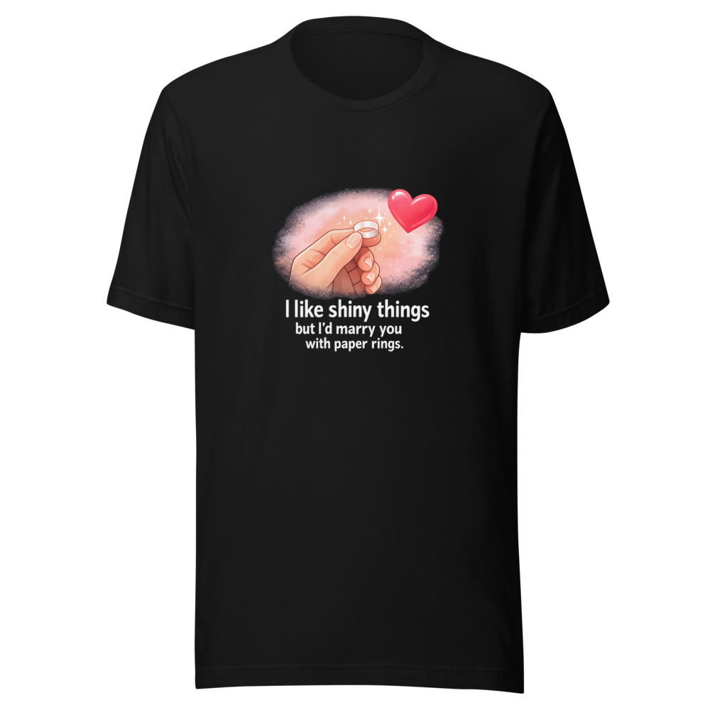 Paper Rings I'd Marry You T-Shirt - Image 2