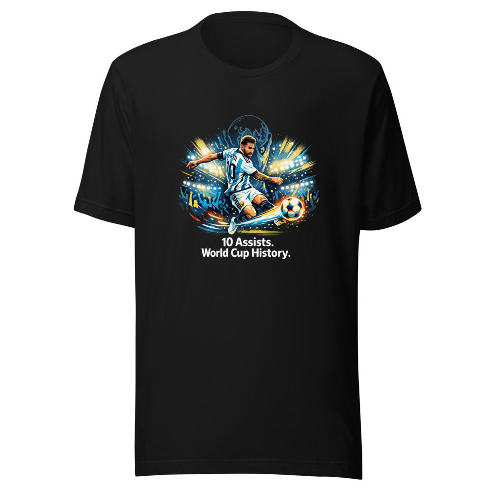 Messi's Record 10th World Cup Assist Tee - Image 2