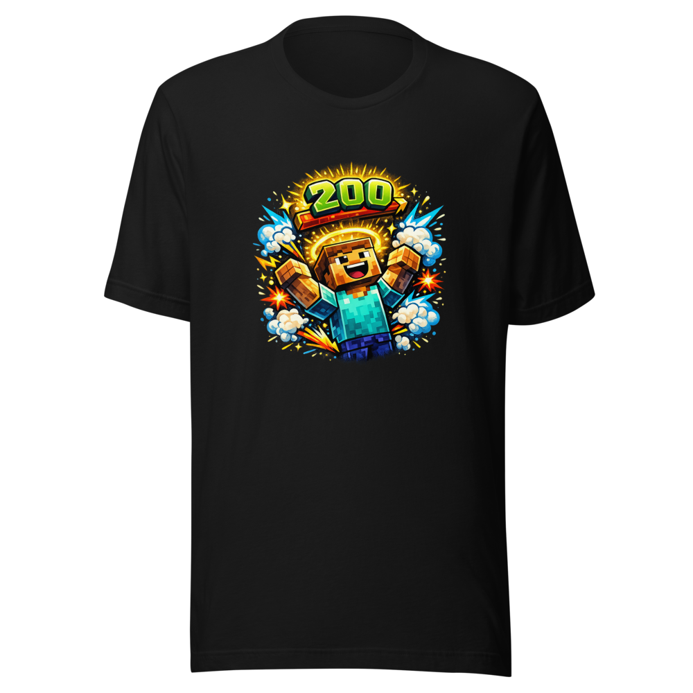 Level Up! Minecraft 200 Levels Tee - Epic Gaming Fun - Image 2