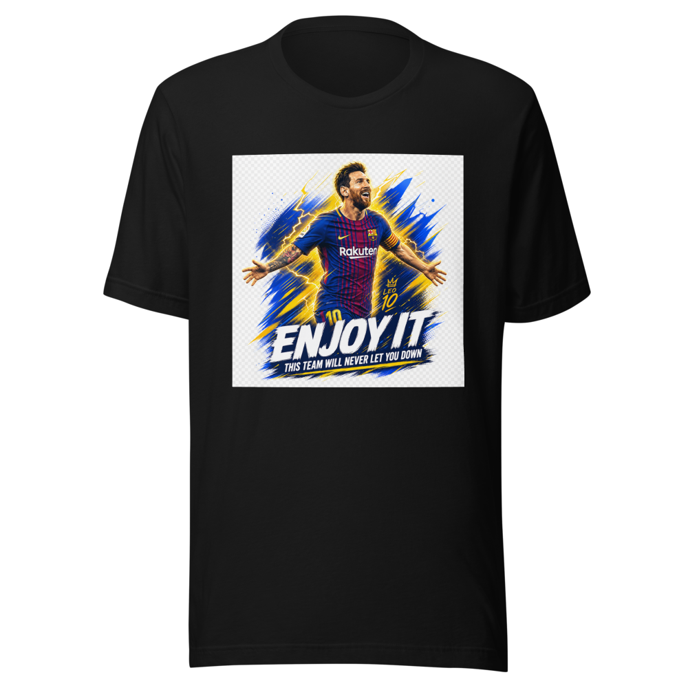 Messi: Enjoy It! Team Never Lets You Down Tee - Image 2