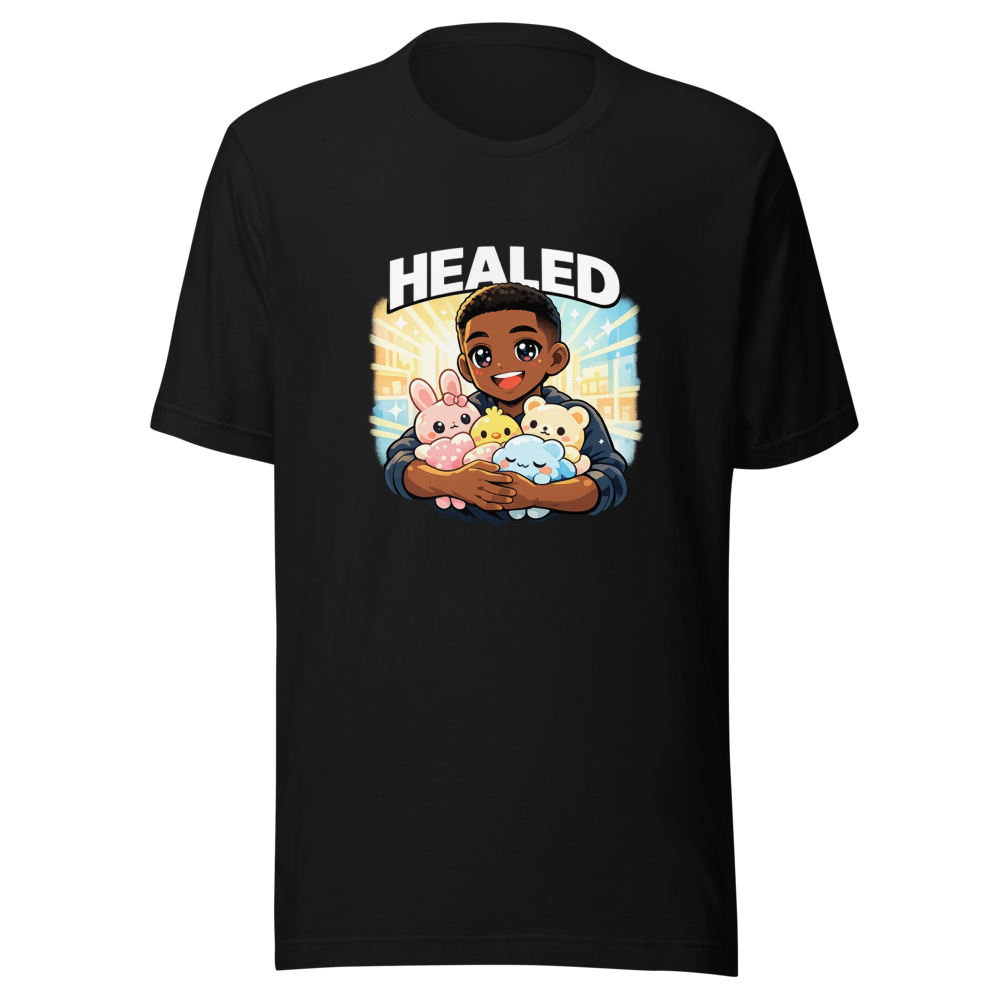 Kawaii Eyes Black Man HEALED Vibe Tee - Image 2