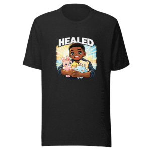 Kawaii Eyes Black Man HEALED Vibe Tee