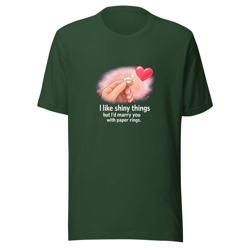Paper Rings I'd Marry You T-Shirt - Image 7