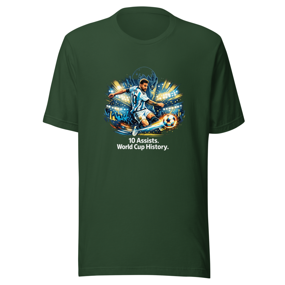 Messi's Record 10th World Cup Assist Tee - Image 7
