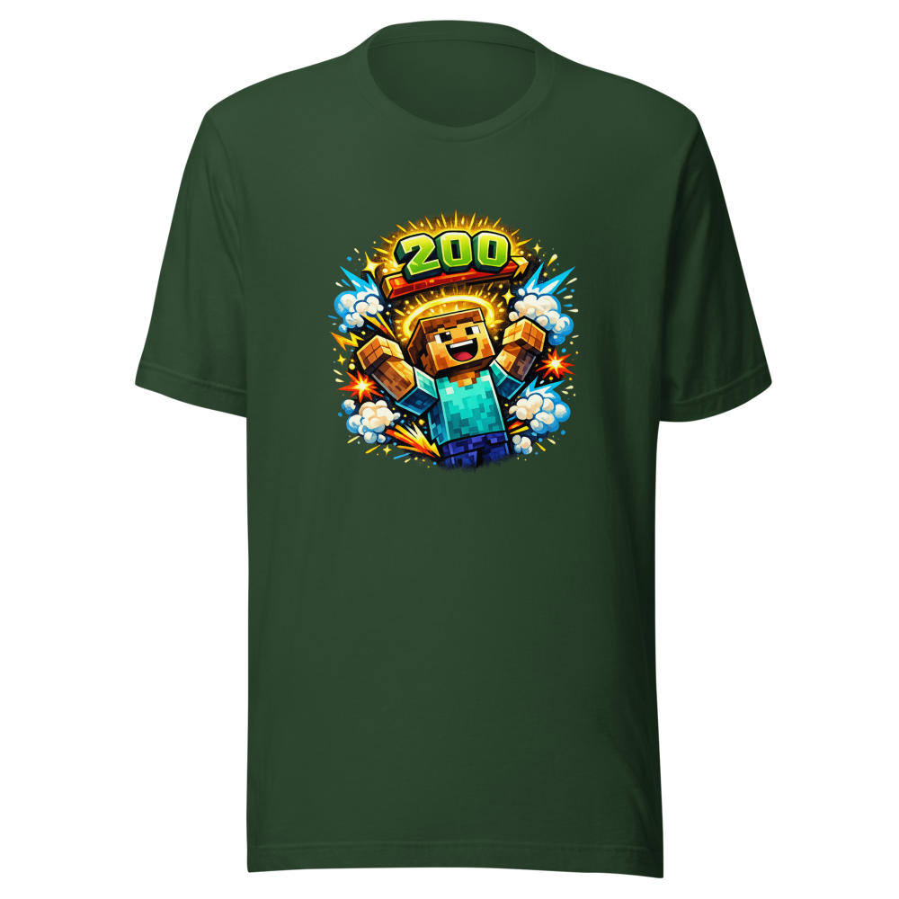 Level Up! Minecraft 200 Levels Tee - Epic Gaming Fun - Image 7