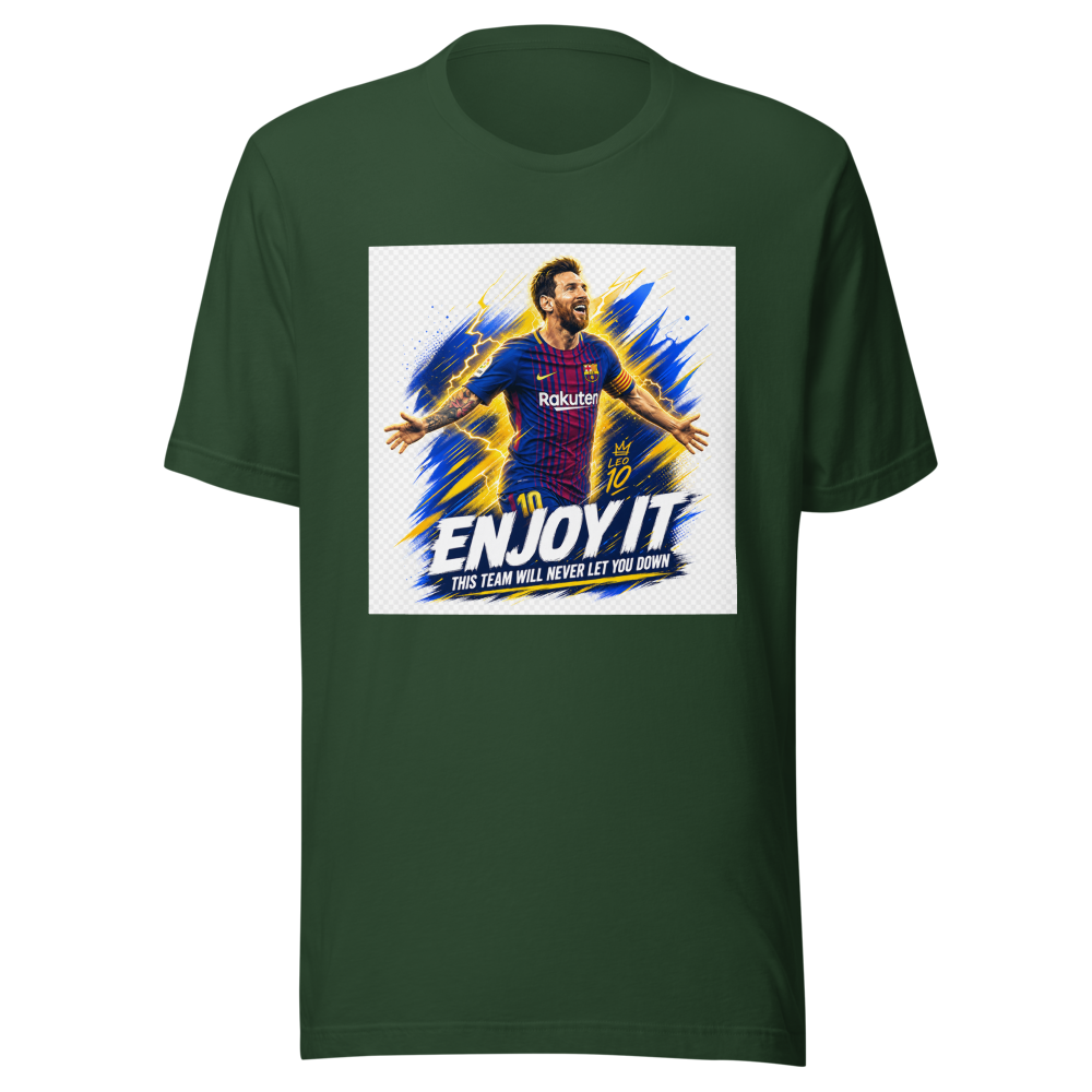 Messi: Enjoy It! Team Never Lets You Down Tee - Image 7