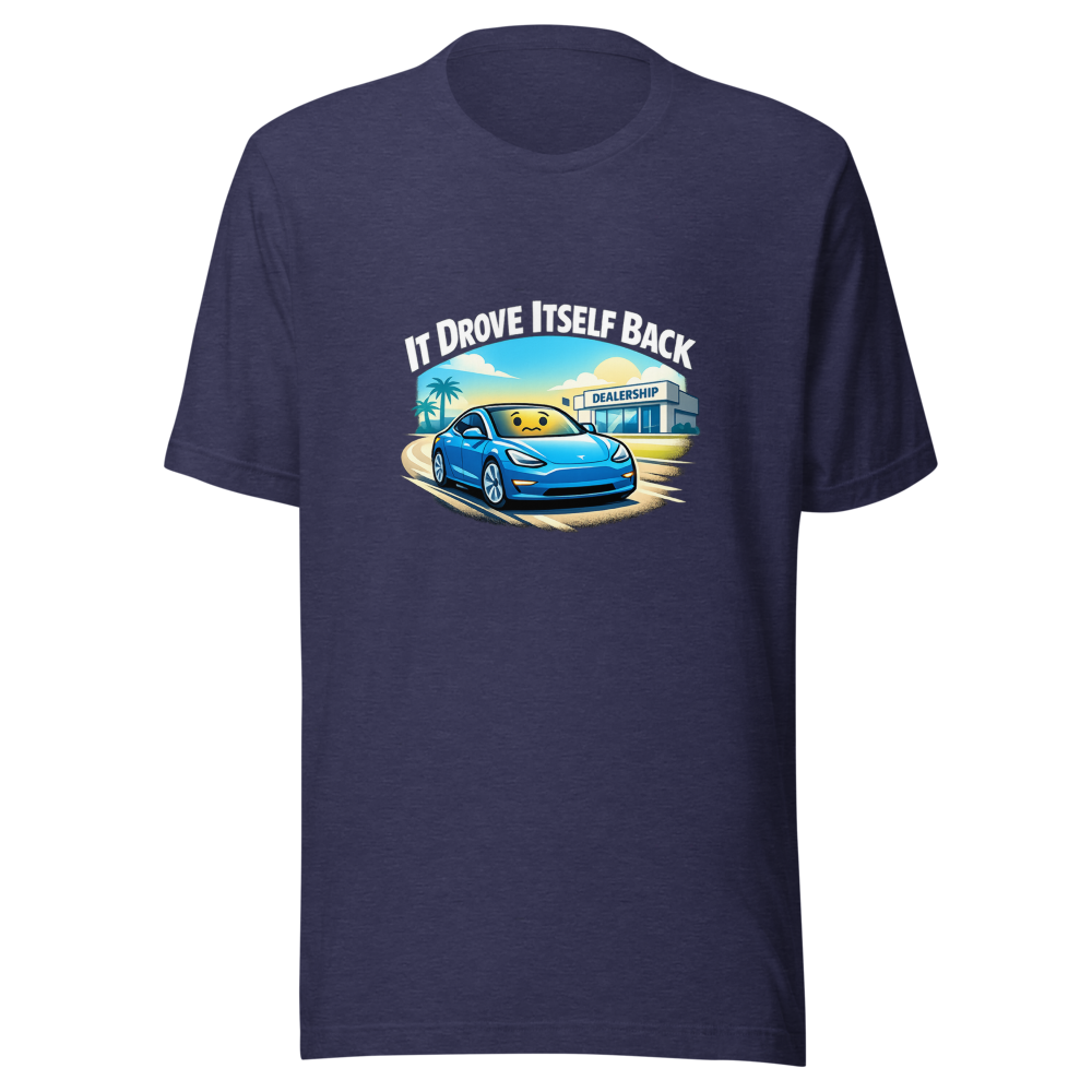 Tesla Auto-Return Funny Quote T-Shirt - Image 5