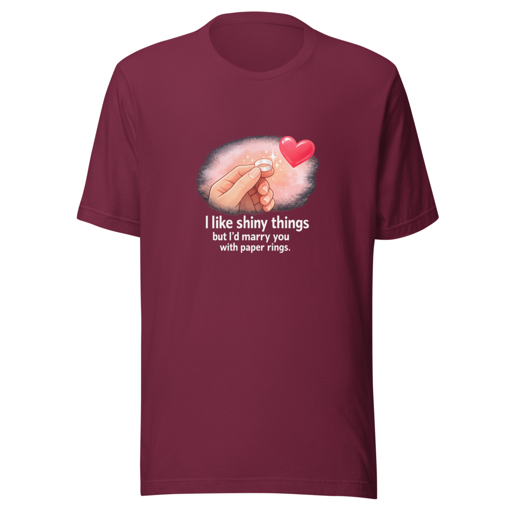 Paper Rings I'd Marry You T-Shirt - Image 6