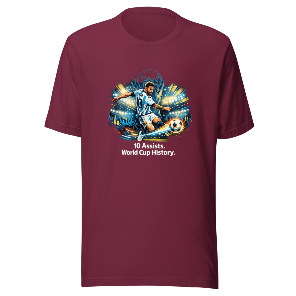 Messi's Record 10th World Cup Assist Tee - Image 6
