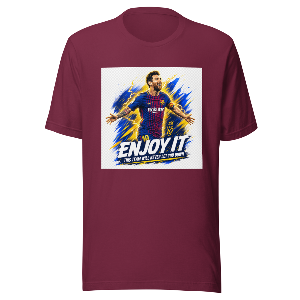 Messi: Enjoy It! Team Never Lets You Down Tee - Image 6