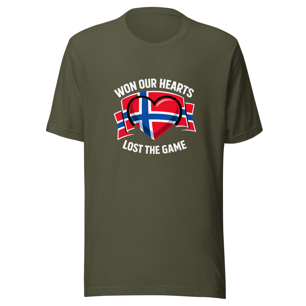 Lost The Game Won Hearts Norway Fan T-Shirt - Image 10