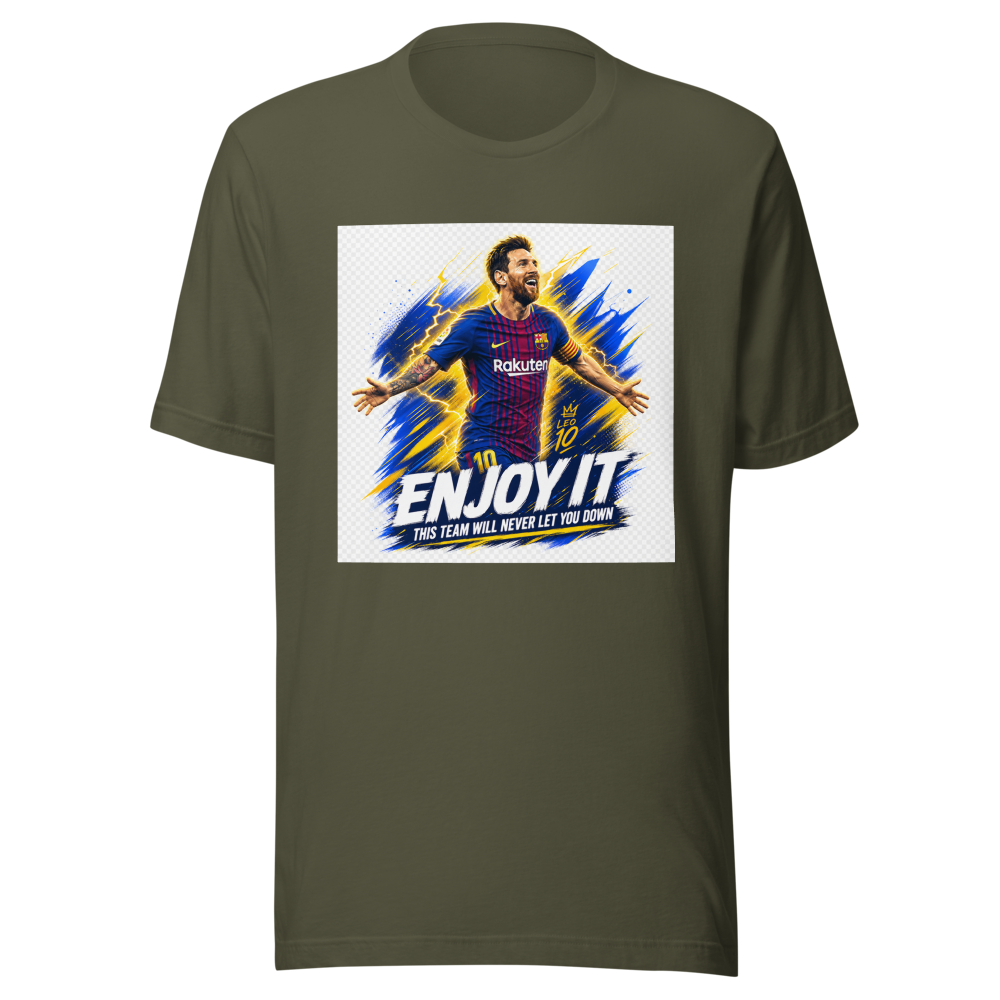Messi: Enjoy It! Team Never Lets You Down Tee - Image 10