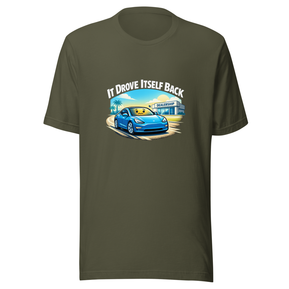 Tesla Auto-Return Funny Quote T-Shirt - Image 10
