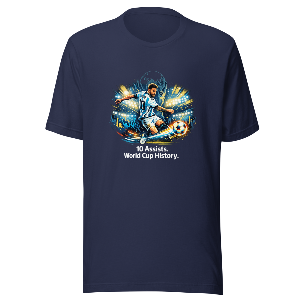 Messi's Record 10th World Cup Assist Tee - Image 4