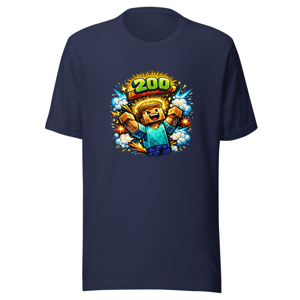 Level Up! Minecraft 200 Levels Tee - Epic Gaming Fun - Image 4