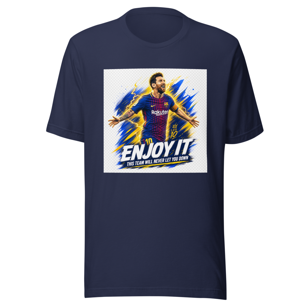 Messi: Enjoy It! Team Never Lets You Down Tee - Image 4