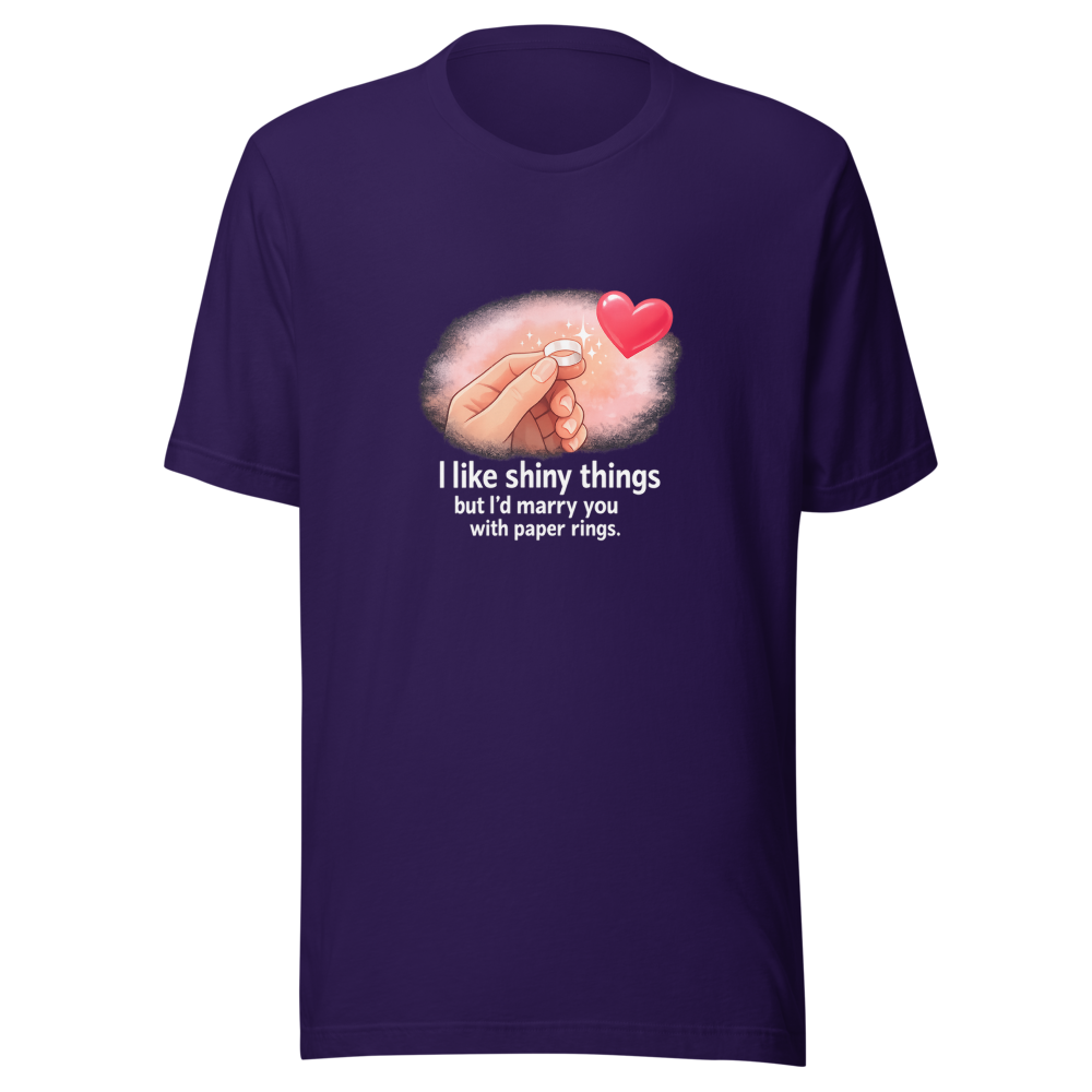 Paper Rings I'd Marry You T-Shirt - Image 3