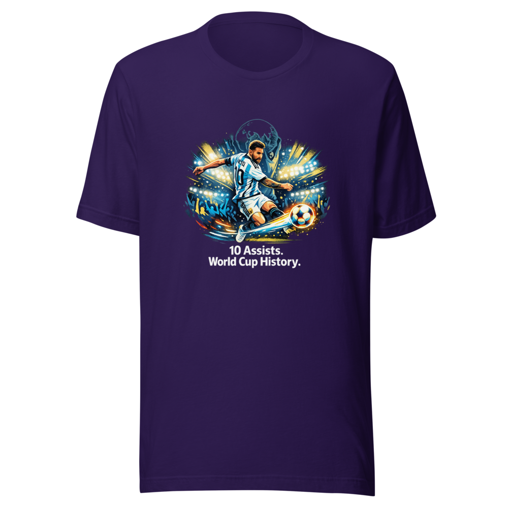 Messi's Record 10th World Cup Assist Tee - Image 3