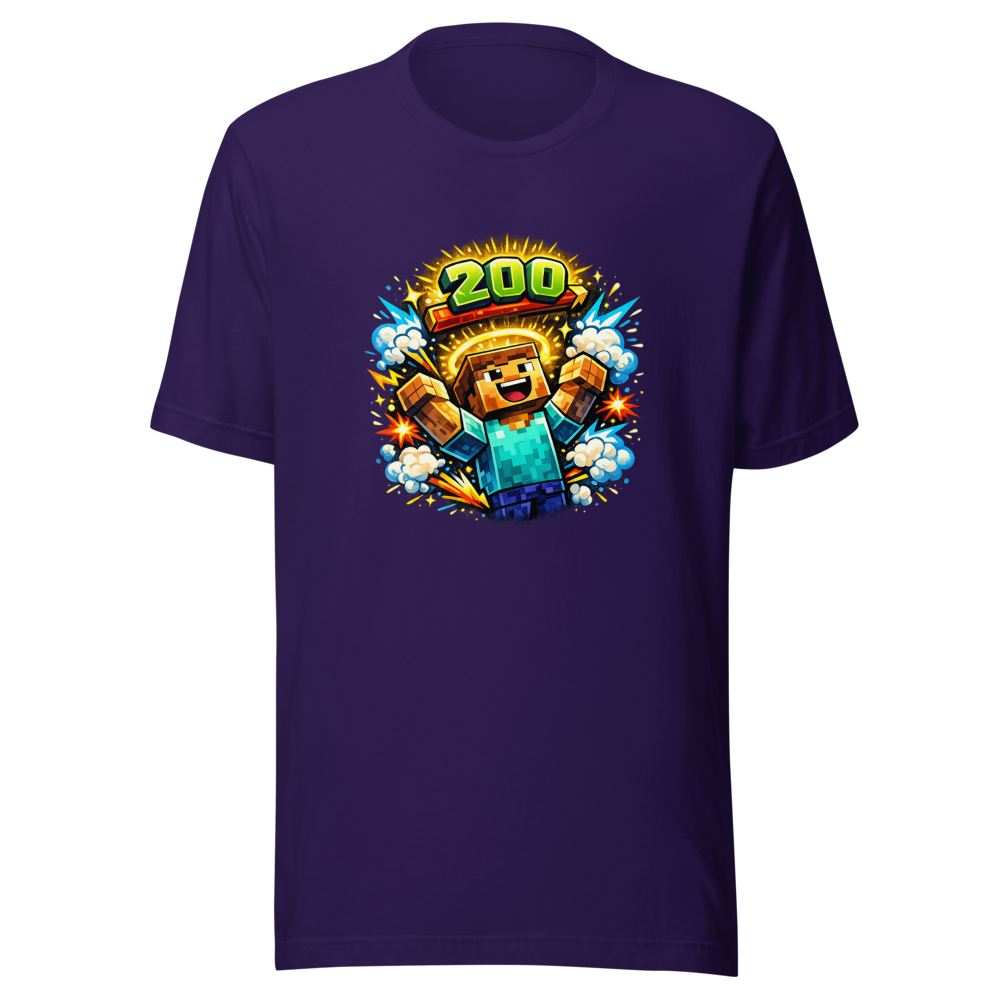 Level Up! Minecraft 200 Levels Tee - Epic Gaming Fun - Image 3