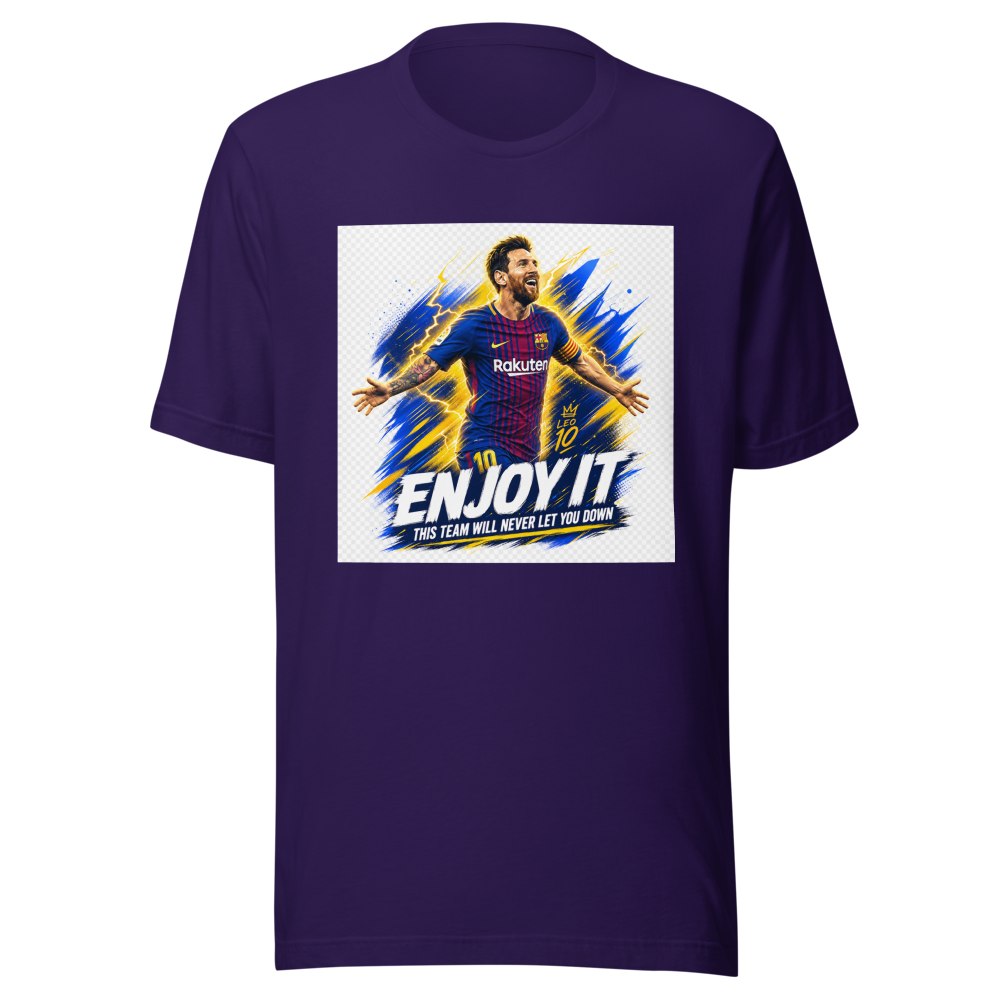 Messi: Enjoy It! Team Never Lets You Down Tee - Image 3