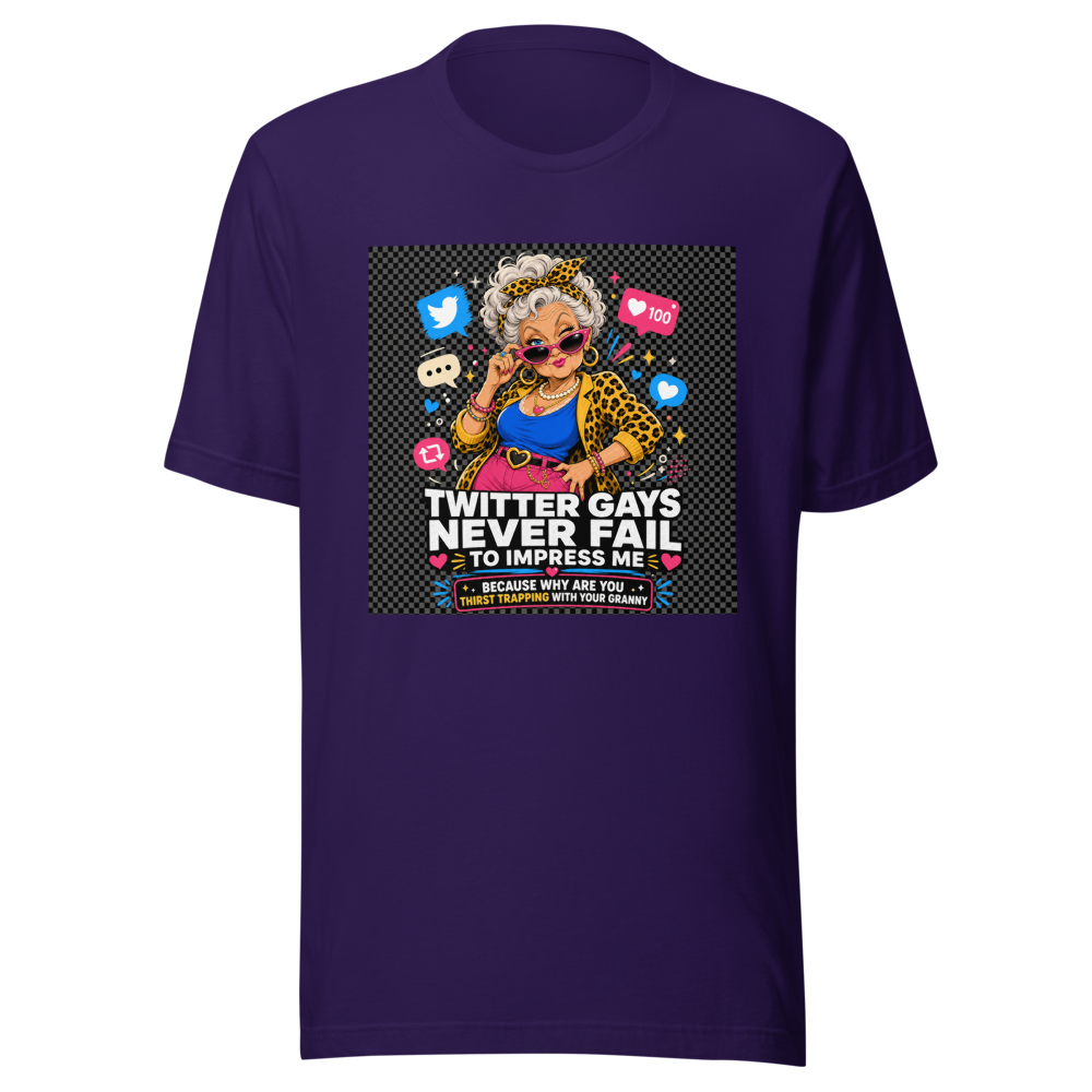 Twitter Gays Impress Me Granny Thirst Trap Tee - Image 3
