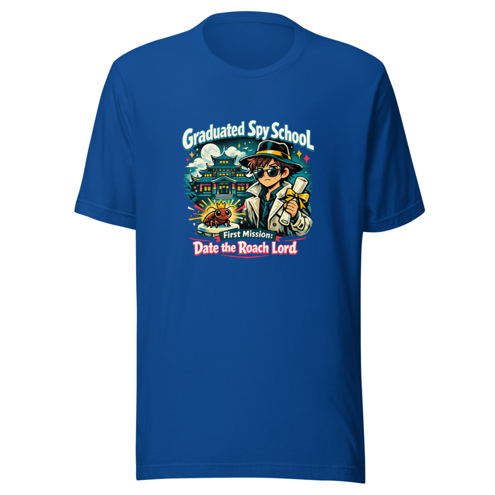 Spy School Grad Roach Lord Dating Mission T-Shirt - Image 8