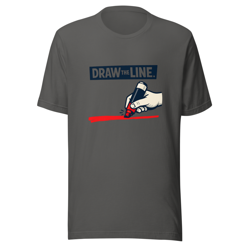 Draw The Line Funny Weight Loss Meme T-Shirt - Image 11