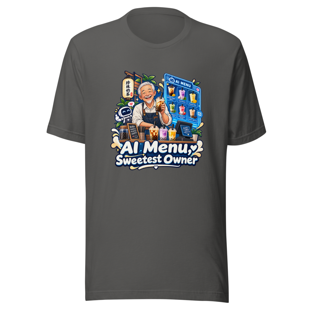 AI Menu Boba Shop Sweet Old Man Tee - Image 11