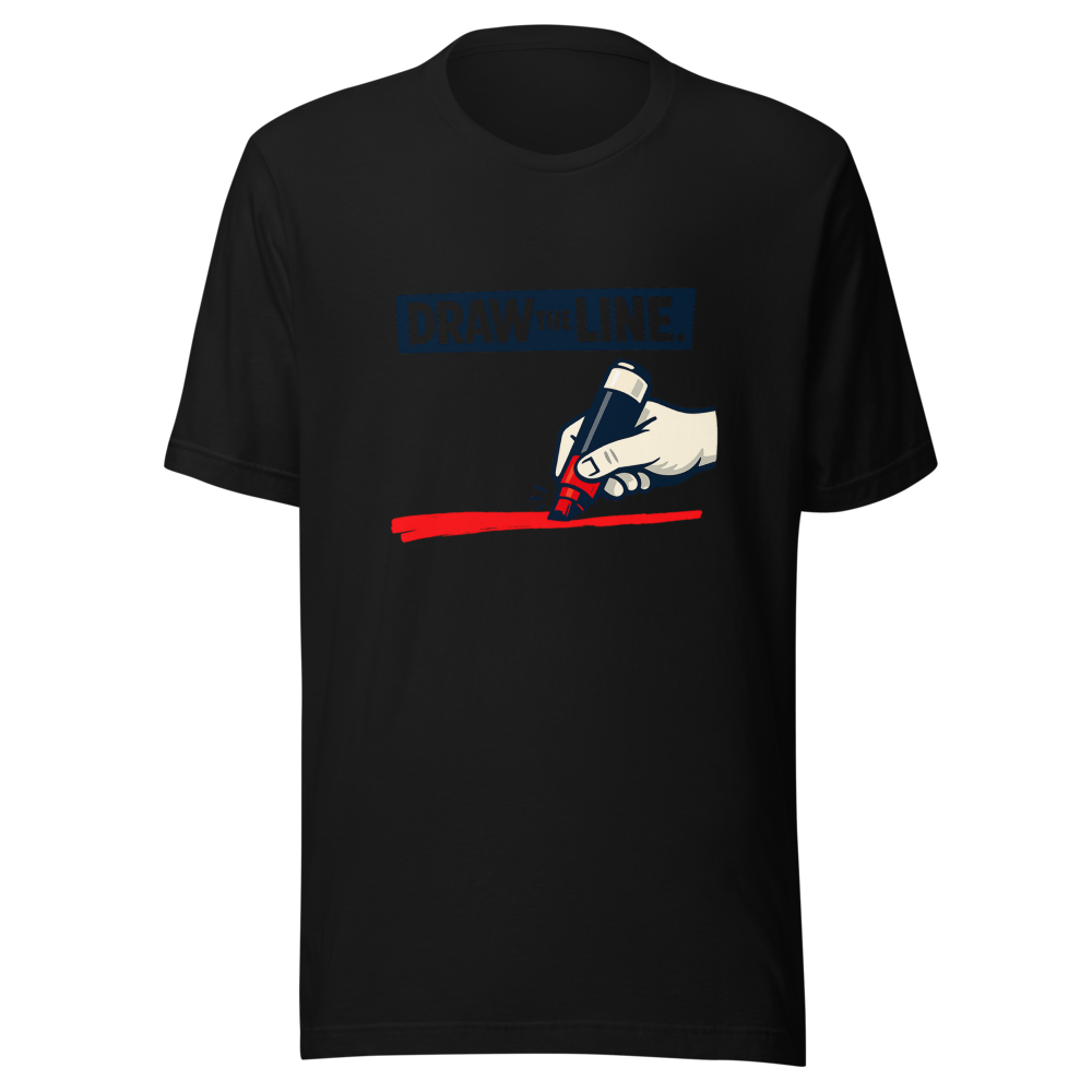 Draw The Line Funny Weight Loss Meme T-Shirt - Image 2
