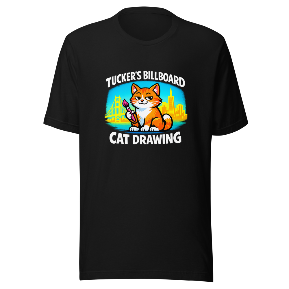 Tucker's Billboard Cat Drawing T-Shirt - Image 2