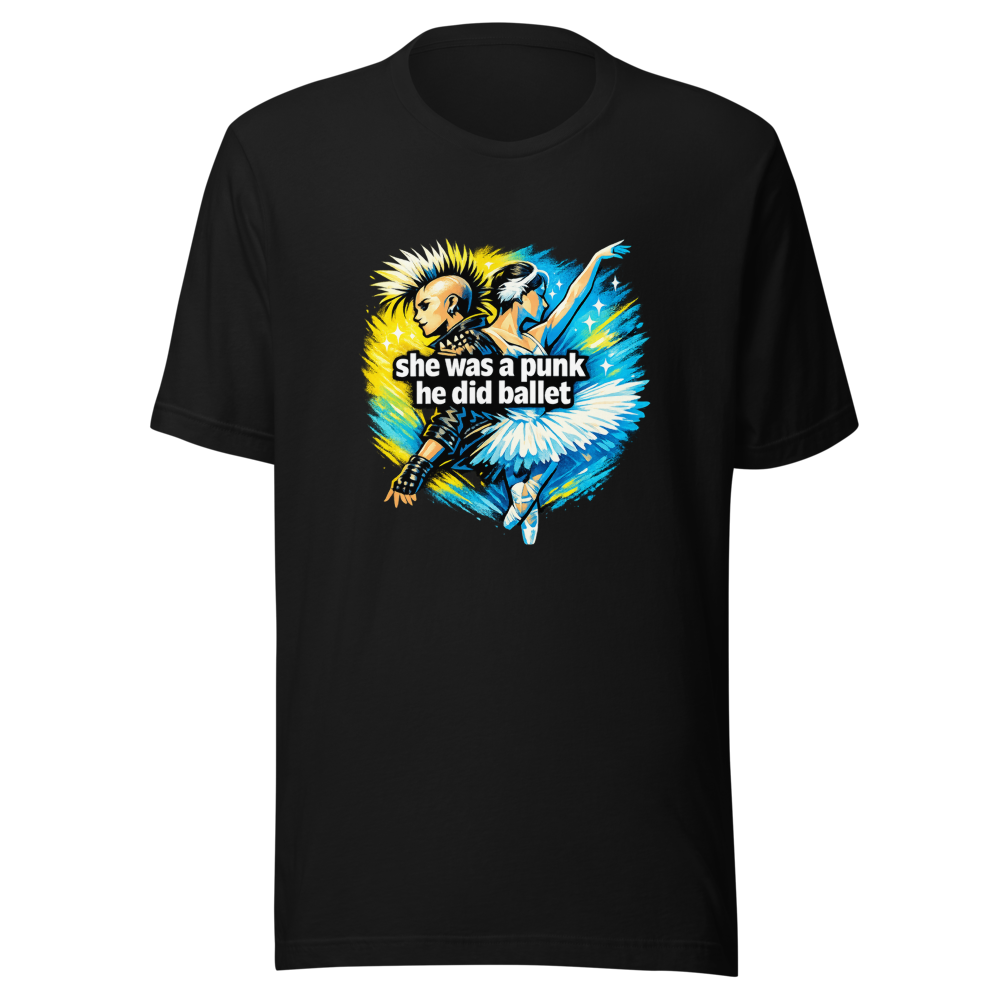 Punk & Ballet Aesthetic T-Shirt: She Was A Punk - Image 2