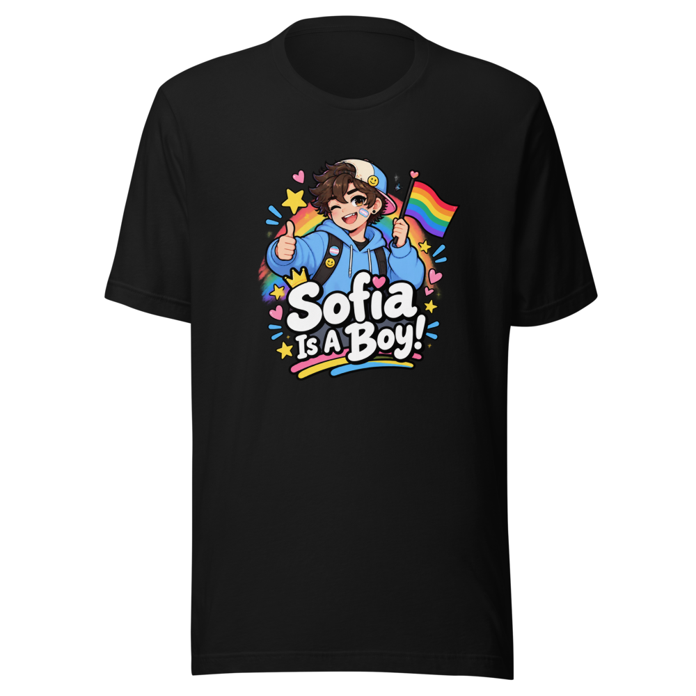 Sofia Is A Boy Trans Pride T-Shirt - Image 2