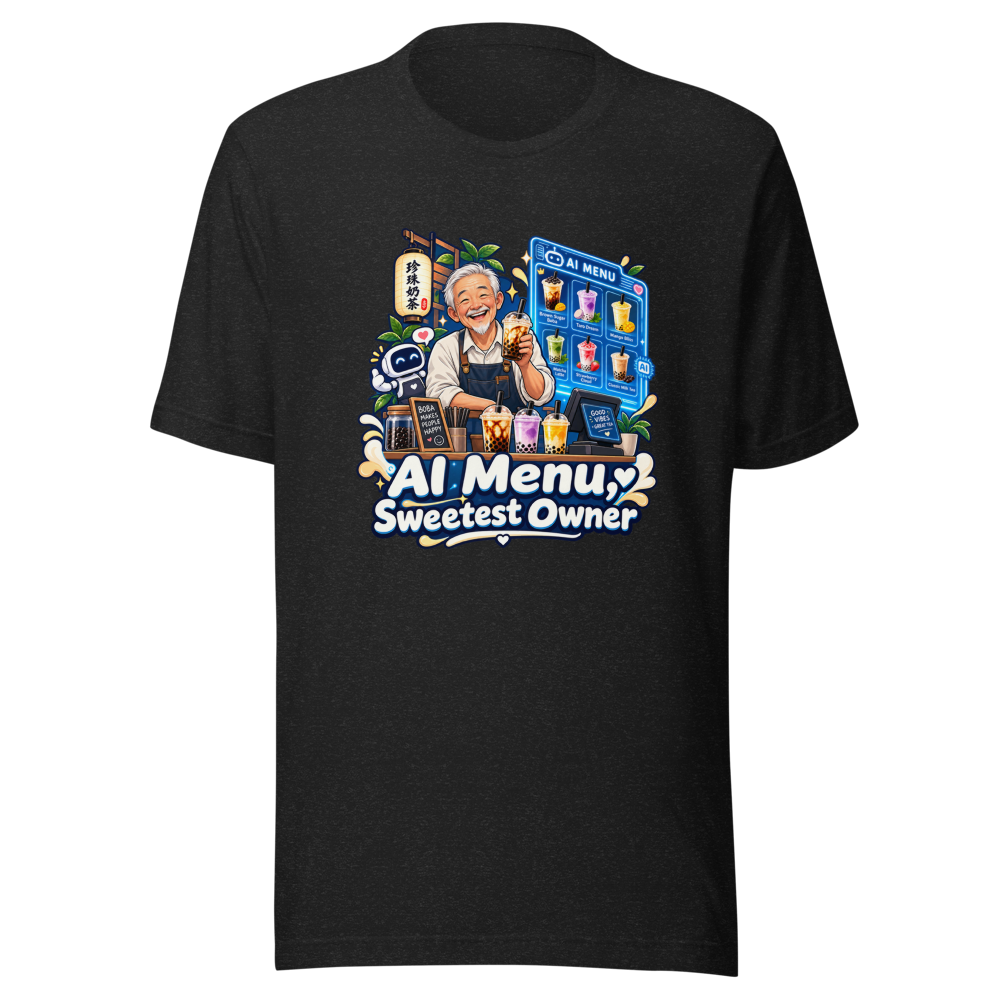 AI Menu Boba Shop Sweet Old Man Tee
